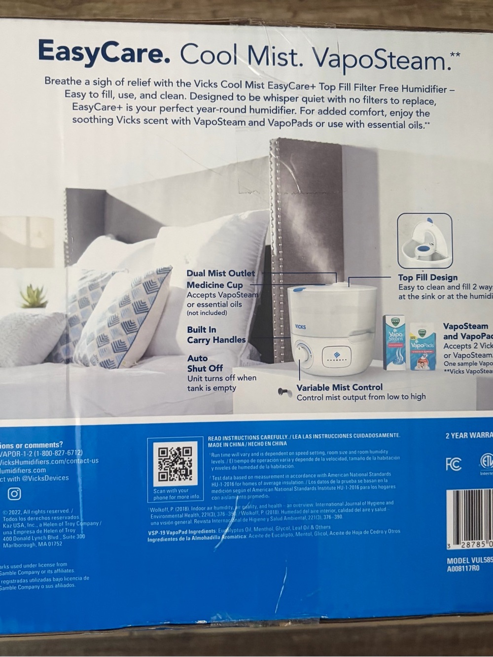 Vicks EasyCare+ Top Fill Humidifier — White - Picture 3 of 3